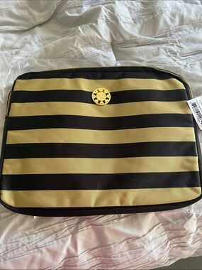 Sydney Love Black and Gold Striped Laptop Sleeve, new tags attached